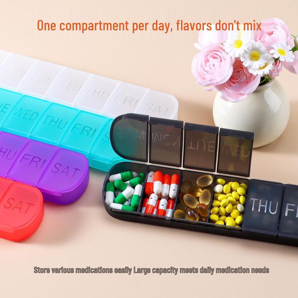 7-Day Mini PP Material Medicine Storage Box - Portable and Household Use