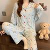 Spring New Women's Pajamas Homewear Set of Girls Comfortable Cartoon Long-Sleeved Long Pants Students Casual Pajamas Homewear
