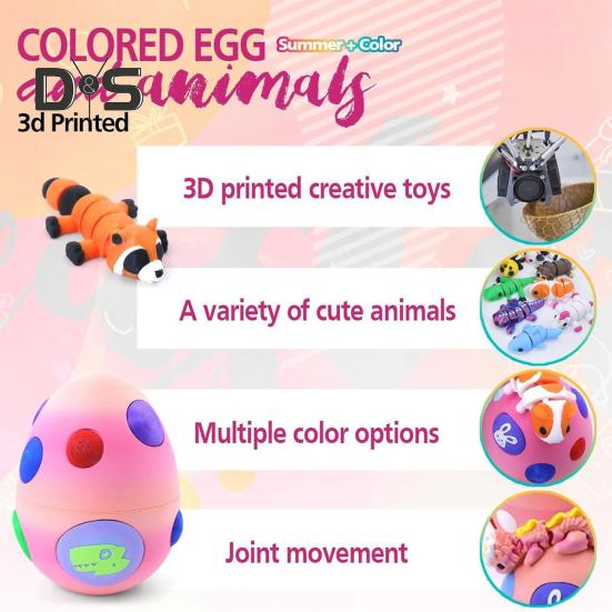 Яйцо дракона с мини-животными, 3D-печатные шарнирные фигурки животных внутри яйца, карманная игрушка для питомца, игрушка для детей, подарок, пасхальная корзина, наполнители