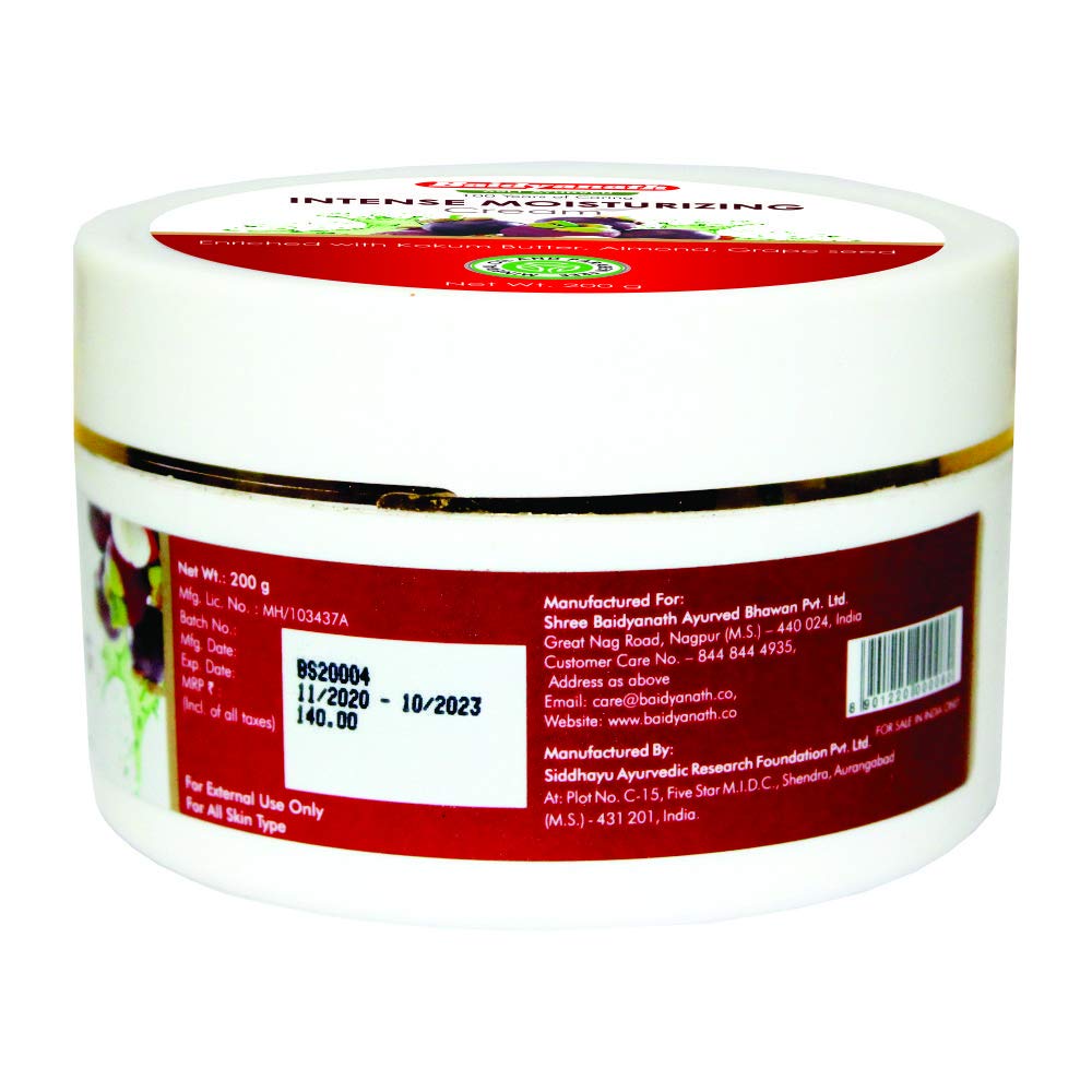 Baidyanath Intense Moisturizing Cream With Kokum Butter And Almond Oil 200 Gms Pack Of 2