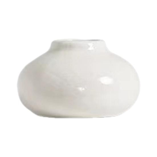 Mini Ceramic Vase Solid Color Glazed Flower Vase Desktop Decor Miniature Bud