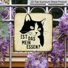 2D Flat - 1pc Vintage Aluminium Metal Sign, Outdoor Decorative Wall Sign, Retro Tin Sign Style, Funny Cat, "Is That My Food", Home Wall Decor Plaque