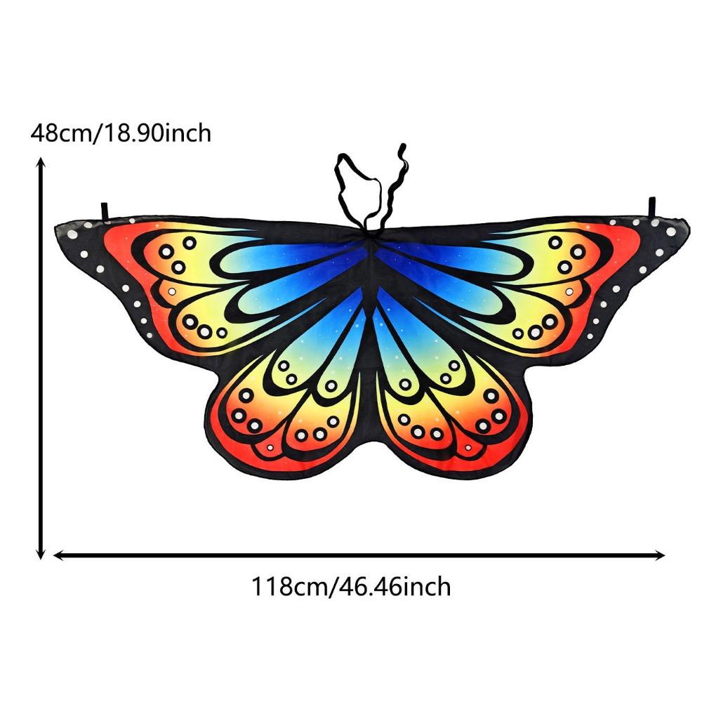 Colorful Butterfly Wings Costume Fancy Dress Cosplay Costume Fairy Shawl DIY Decorations Cape Butterfly Party Accessories