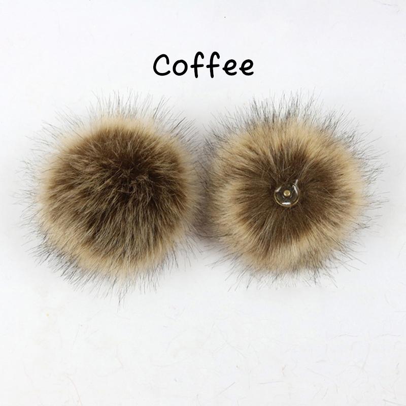 2pcs Cap Accessories Faux Fox Fur PomPom With Buckle DIY Ball Hat Ball Pom Pom Hairball Multicolor