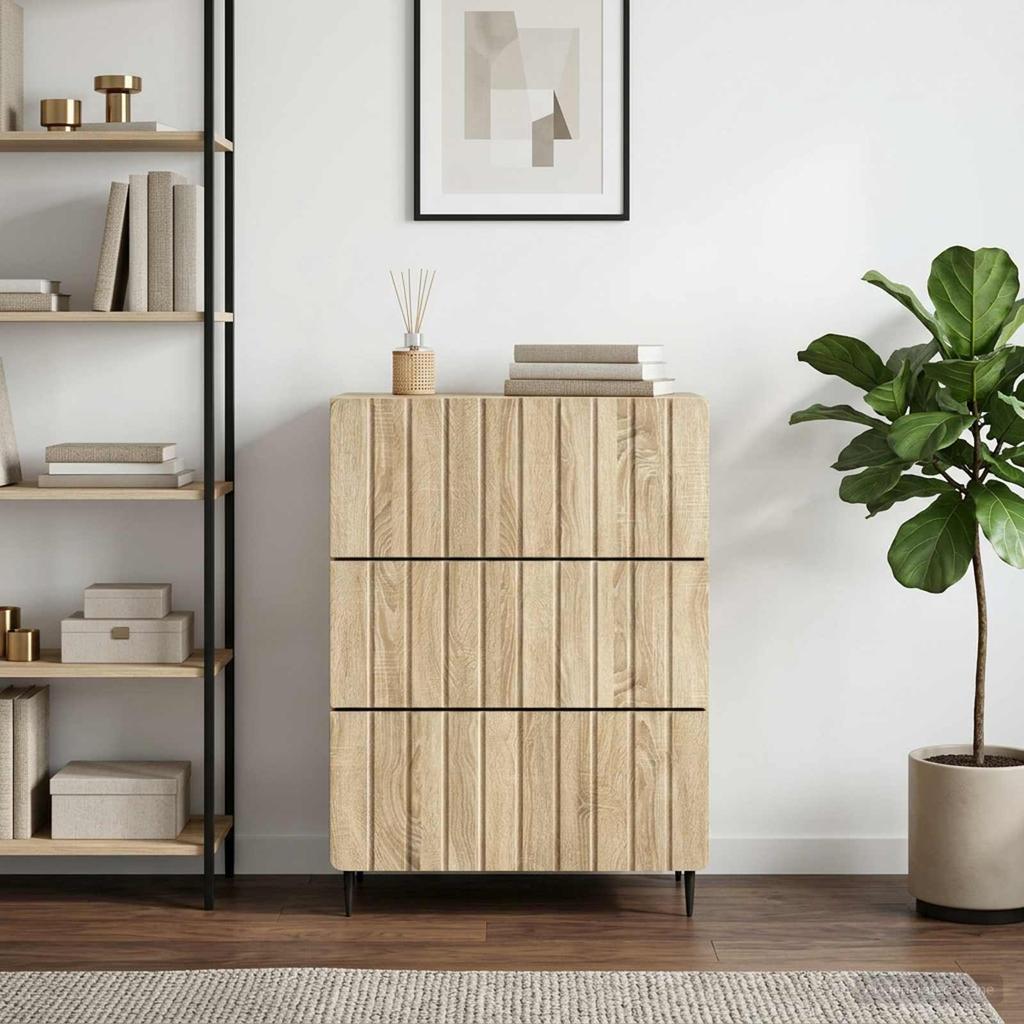 Drawer Cabinet in Sonoma Oak 66 x 34.5 x 92 cm Particleboard