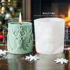 3D Christmas Tree Elk Relief Cylinder Candle Silicone Mold Merry Christmas Letter Snowflake Cylinder Candle Molds Christmas Gift