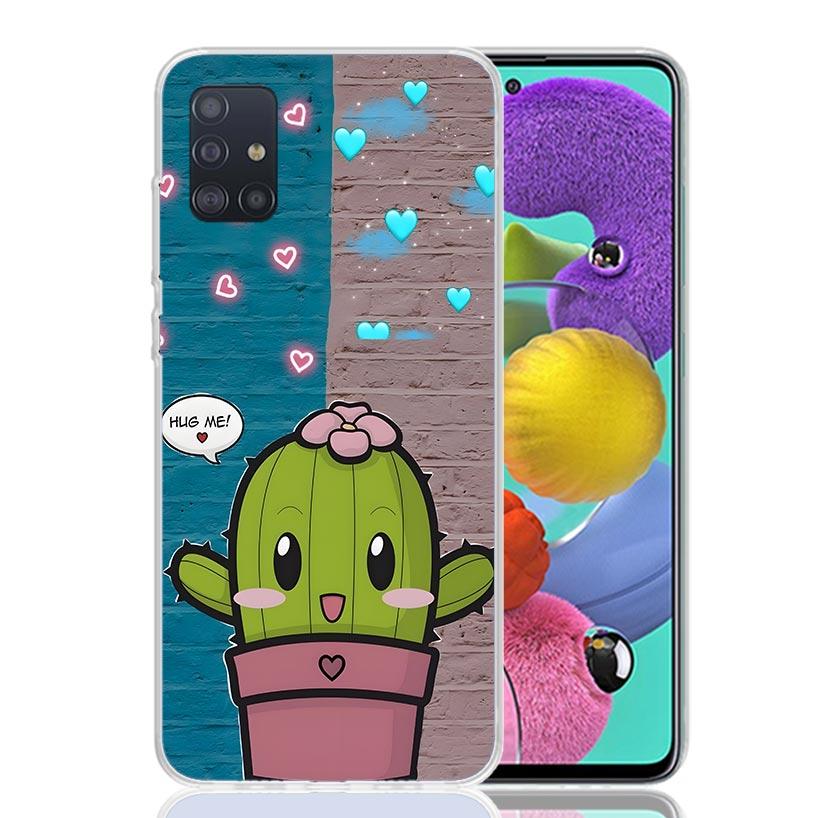 Cartoon Plant Cactus Phone Case for Samsung Galaxy A52 A51 A50S A12 A22 A32 A72 A10S A30S A31 A71 Note 20 Ultra 10 Plus S10 Gala