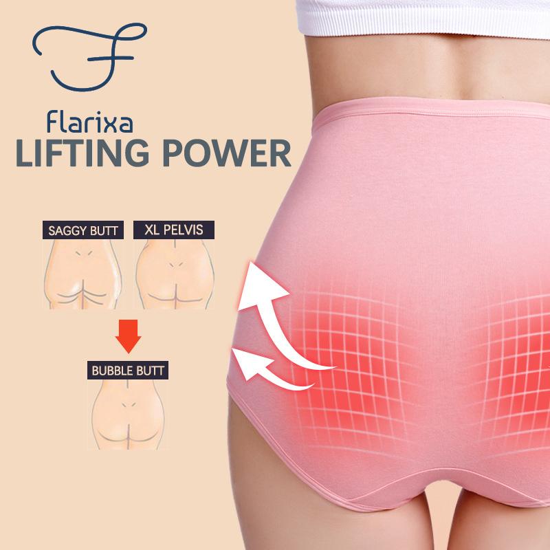 Flarixa Нижнее белье с высокой талией для контроля живота, женские послеродовые трусы, трусы из чистого хлопка, поднимающие бедра, женское нижнее белье