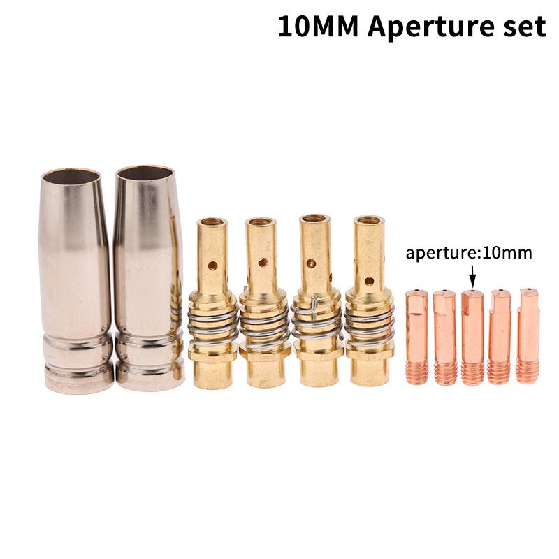 11Pcs/Set 8/9/10Mm Mig/Mag Welding Torch Guard Nozzle Contact Tip Consumables Welding Torch Holder 15Ak Soldering Tool