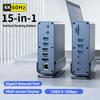 Док-станция USB-C 15 в 1, вертикальный концентратор 4K HD с тремя мониторами, RJ45 1000M, USB 3.0/2.0, PD 3.0, SD/TF, Audio 3.5 для Mac Pro