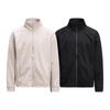 Mens Stand Collar Zip Up Sweatshirt Solid Color Loose Fit Streetwear Casual Top