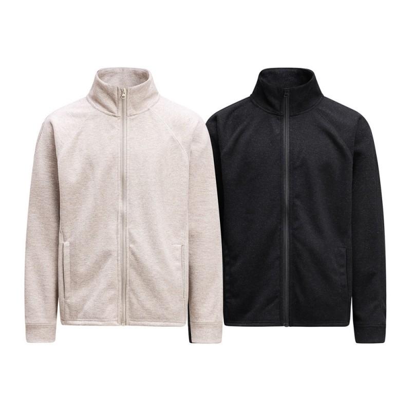 Mens Stand Collar Zip Up Sweatshirt Solid Color Loose Fit Streetwear Casual Top