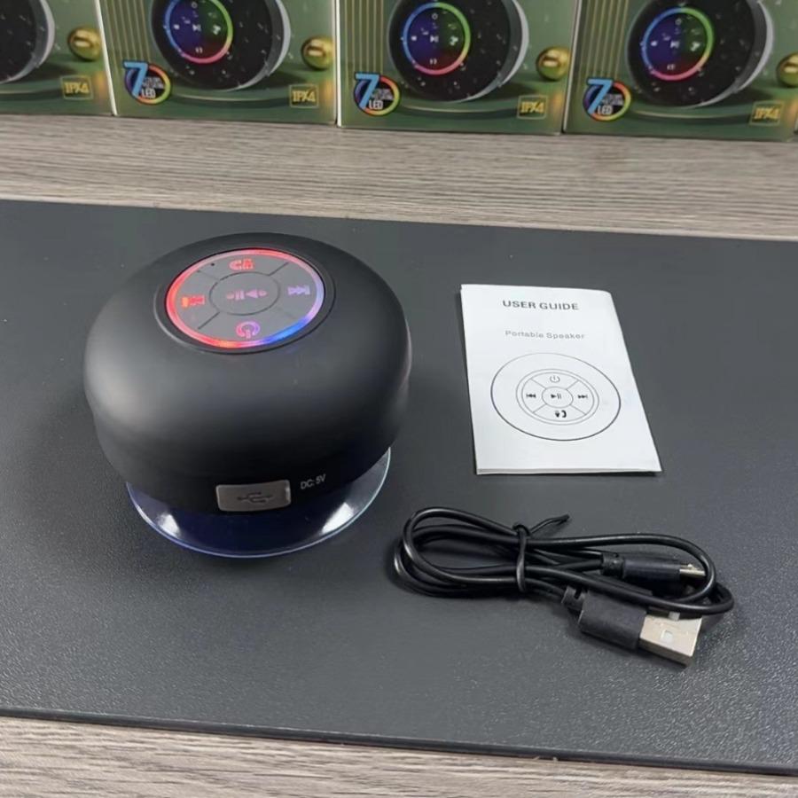 Портативная водонепроницаемая светодиодная Bluetooth-колонка с присоской - Мини мобильный подарок