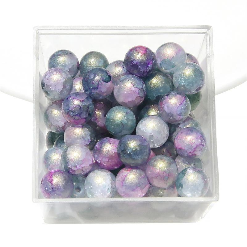 10 мм стеклянные бусины-попки Halo Inside Broken Round Бусины из глазури Ретро-бисер ручной работы Diy Ice Crack Jewelry Бусины-попки для изготовления ювелирных изделий