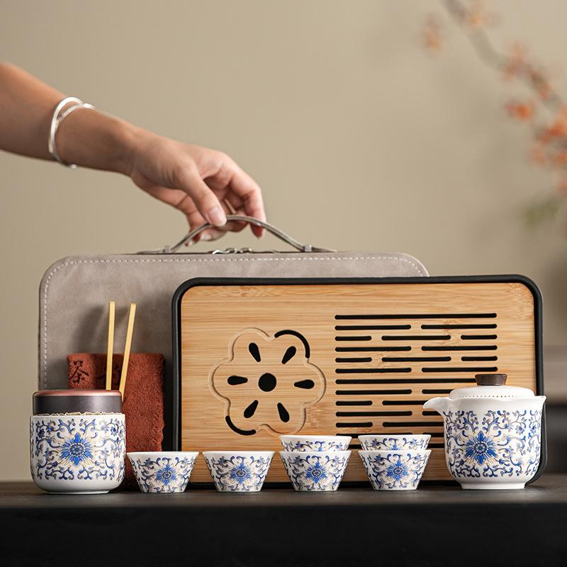 Tangzhi Lotus Ceramics Набор из белого фарфора Дэхуа Новая китайская чашка Куайкэ Домашний дорожный набор для чая Кунг-фу Сувенир