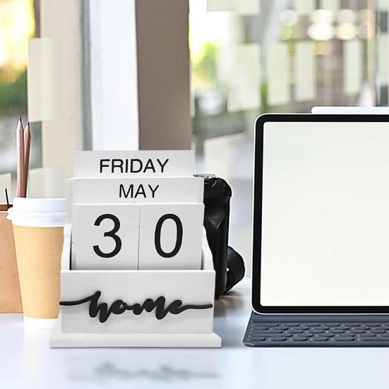 Деревянный настольный календарь, блок, вечный календарь, домашний офис, настольный декор, мини-календарь, подарок для семьи, друзей, детей