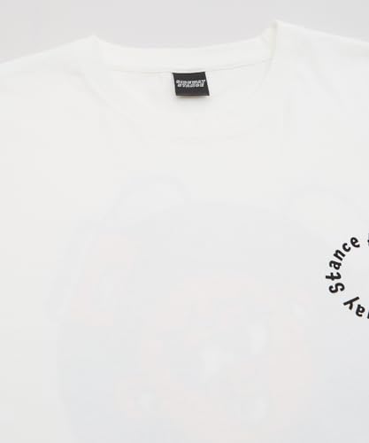 IMPROMES Casual SIDEWAYSTANCE Short Sleeve Record Print T-Shirt, Men's, White