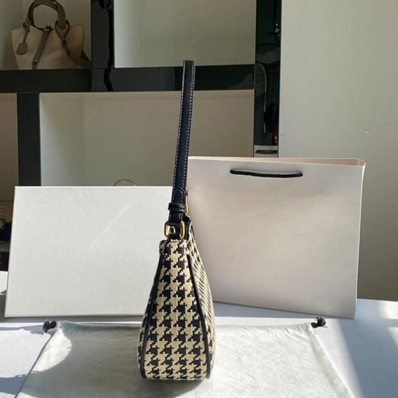 Новые сумки через плечо Женские сумки Продвинутая ретро-сумка Thousand Bird Grid Подмышечная сумка Модный тренд Досуг Универсальные ручные сумки