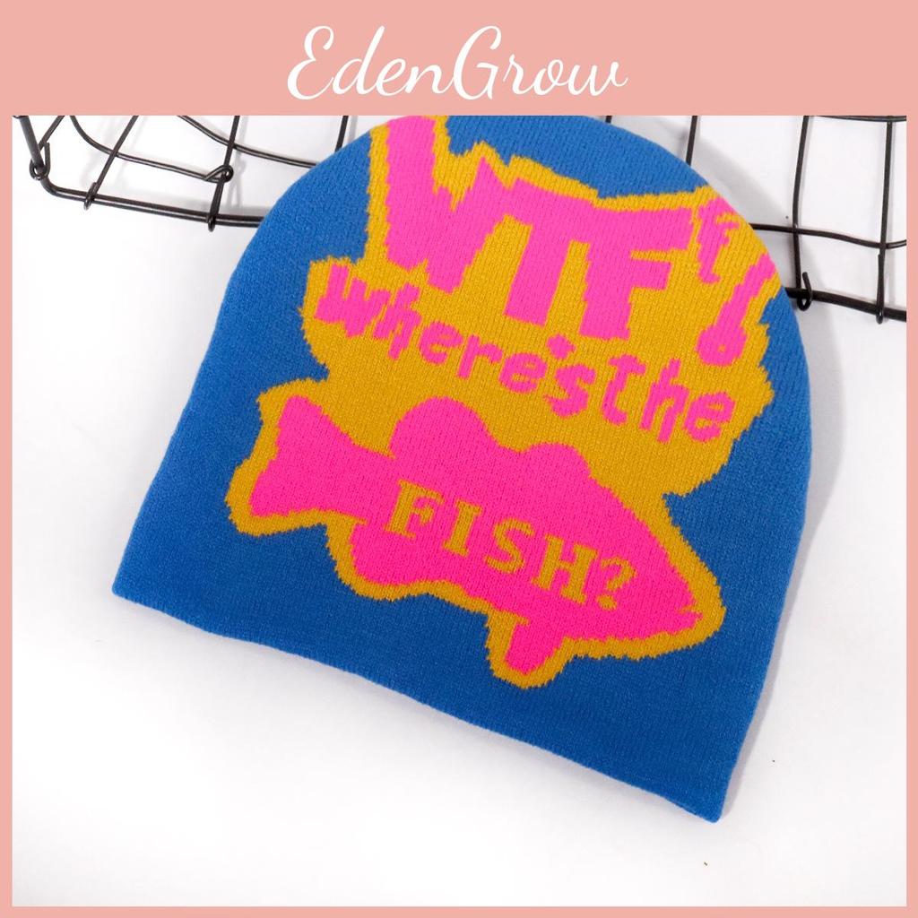 Blocked Color Fashion Letter Pattern Neutral Casual Warm Knitted Hat Autumn For