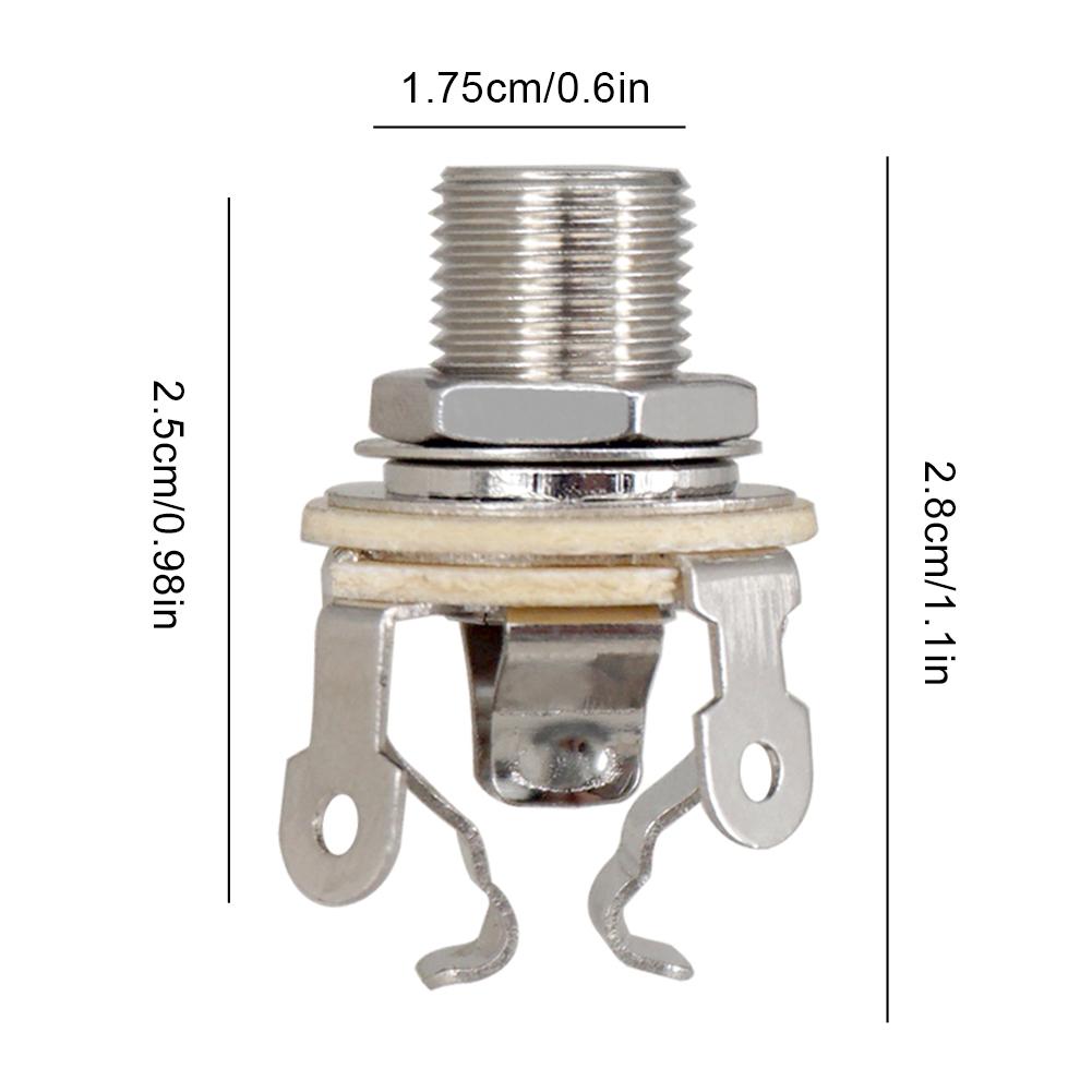 2-10PCS 1/4 Inch 6.35Mm Guitar Pickup Output Jack Socket Metal Guitar Stereo Socket Parts Guitar Mono Jack Socket for Electric G