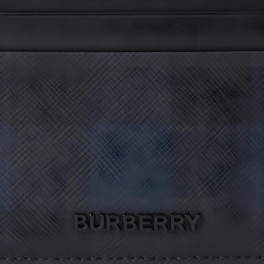 Burberry Кожаный держатель для карт Темно-синий Черный Тонкий кошелек Для повседневного делового использования 80732821