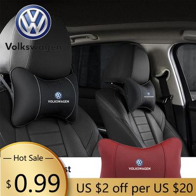 Для VOLKSWAGEN VW Автоаксессуары Подушка для подголовника сиденья Автомобильный логотип Подушка для шеи Для Volkswagen VW Polo Golf Tiguan Passat Touareg Magotan