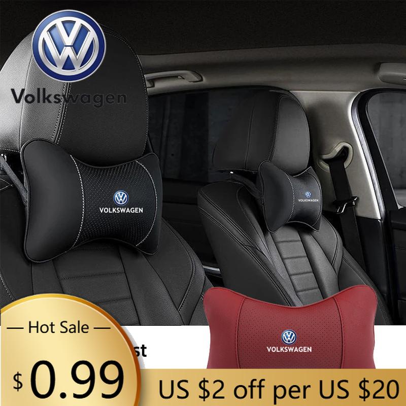 Для VOLKSWAGEN VW Автоаксессуары Подушка для подголовника сиденья Автомобильный логотип Подушка для шеи Для Volkswagen VW Polo Golf Tiguan Passat Touareg Magotan