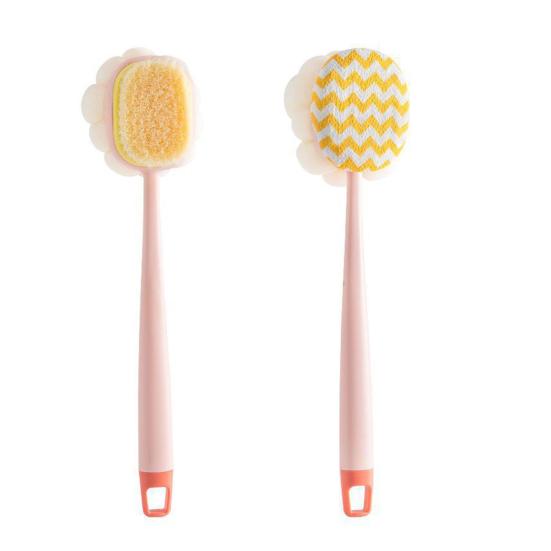 Щетка для ванны Эргономичный дизайн Длинная ручка Щетка для спины Двойная головка Мягкий пилинг Душевая щетка для тела