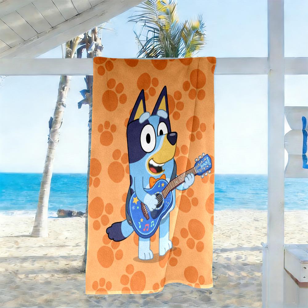 Bluey's Adventure Beach Towel Quick-Dry Soft Microfiber Comfortable Lightweight Suitable for Sports, Travel, Swimming, Yoga, Bathroom, Beach, And Pool