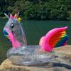 INS Crystal Glitter Inflatable Flamingo Swan Unicorn Float Adults Pool Party Toys Giant Ride-On Air Mattress Swimming Ring Boia