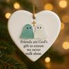 Heart-Shaped Sea Glass Friendship Ornament Handmade Sea Glass Angel/Ghost Ornament for Christmas Tree Timeless Friendship Keepsake