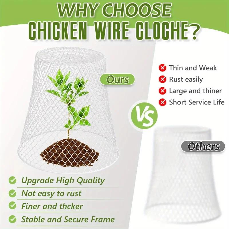 4-Pack Durable Metal Bird Repellent Cages for Garden Protection Ideal for Summer Gardening Portable Flowers And Vegetables