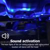 Car Roof Projector Light Sound Activated USB Car Ambient Light with 4 Light Colors Multiple-Mode LED Car Interior Decoration