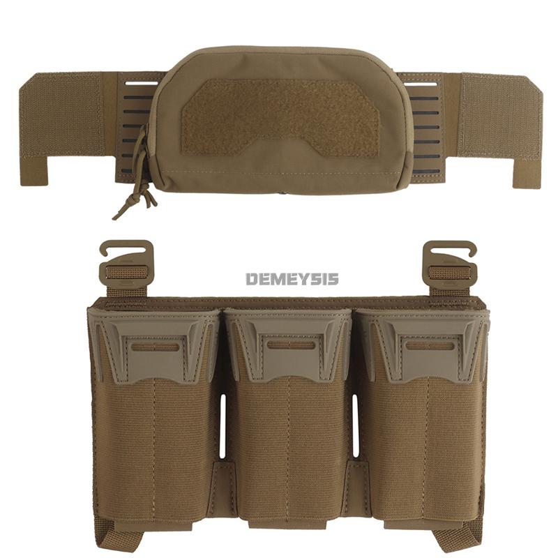 Tactical 2Nd Layer Admin Pouch with Multi-caliber Triple Mag Pouch for M4 5.56 PCC 9mm Pouches Aifsoft Plate Carrier Front Bag