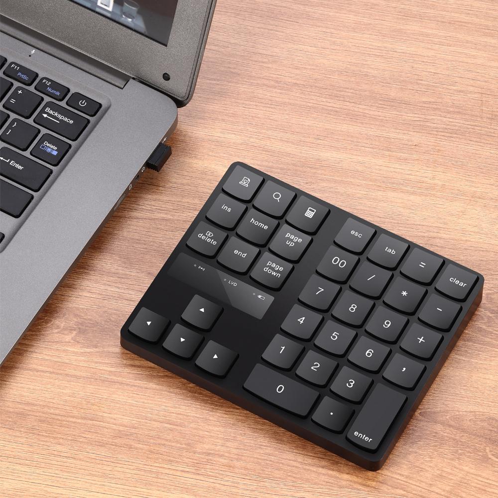 2.4G Беспроводная цифровая клавиатура Портативная 35-клавишная офисная клавиатура для финансового учета Встроенная