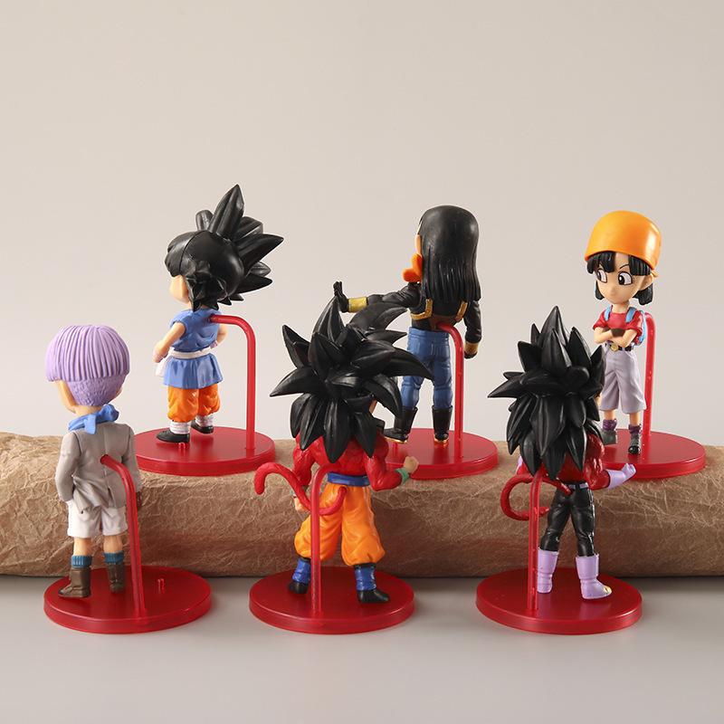 Аниме Dragon Ball 6 шт. Мультяшная модель Гоку Веджета Транкс Игрушки Кукла Настольное украшение Коллекция Детский подарок
