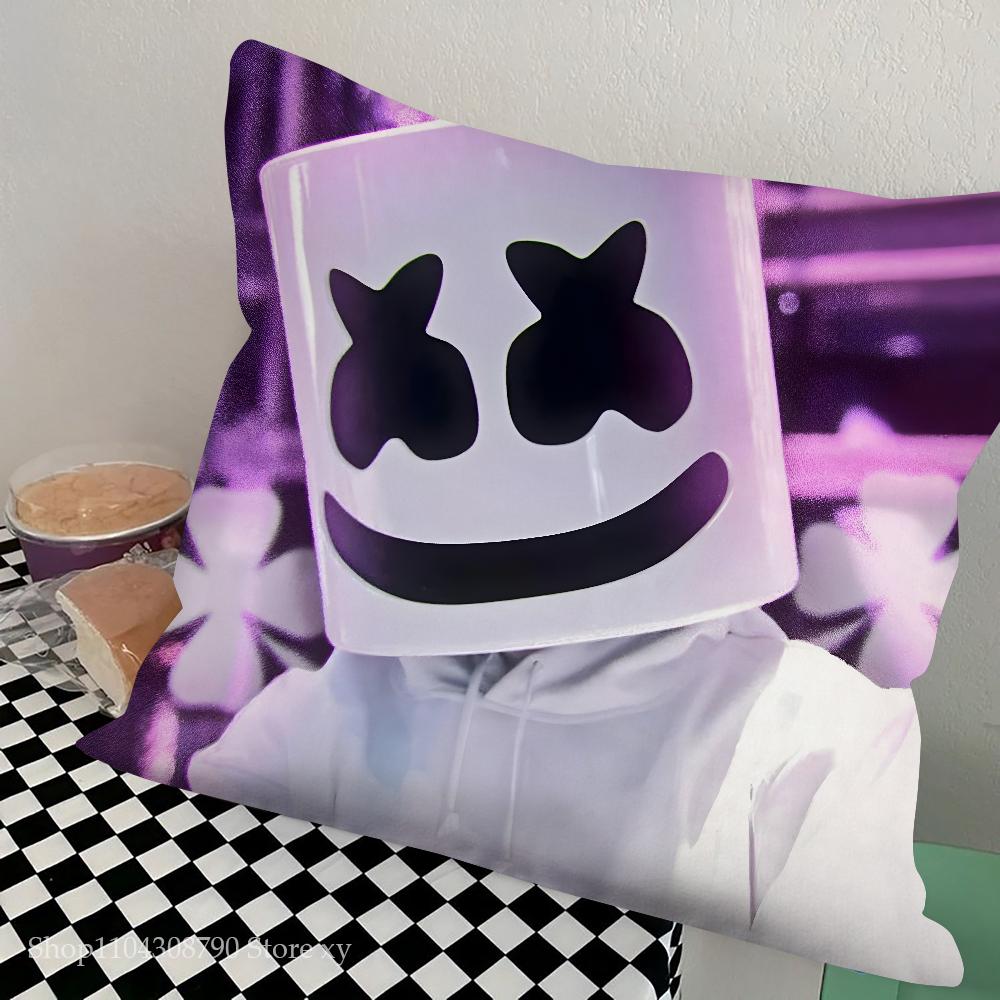 Наволочка для подушки DJ M-Marshmello Квадратная подушка Спальня Диван Подушка для отдыха и комфорта Автомобиль Гостиная Домашний декор