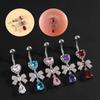 Stainless Steel Body Piercing Jewelry Rhinestone Heart Belly Button Ring Zircon Navel Ring  Gift