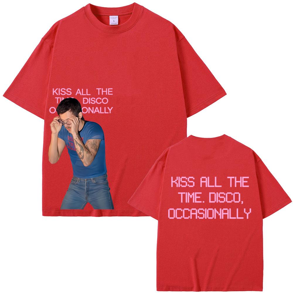Kiss All The Time Disco Occasionally Album Same Style Print Tshirt Men Fashion Pop Music T Shirt Male Cotton Oversized Tshirts