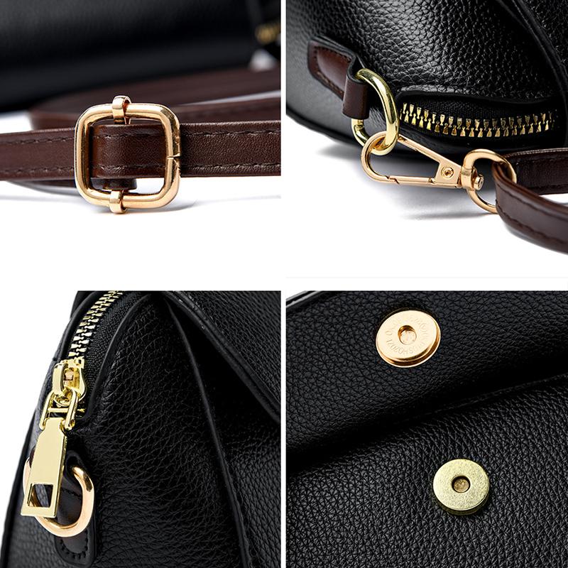 Casual Style PU Leather Shoulder Bag For Women Solid Color Flap Crossbody Bag Classic Fashion Women's Bag