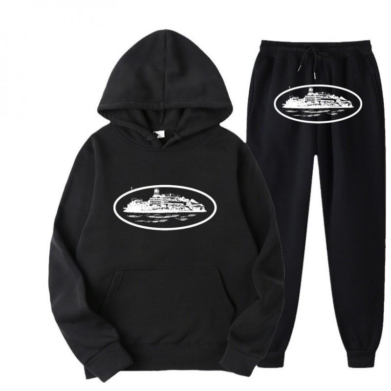Unisex Oversized Streetwear Hoodie Jogger Set Casual Sportswear Fall Youth Hip Hop Skateboarding