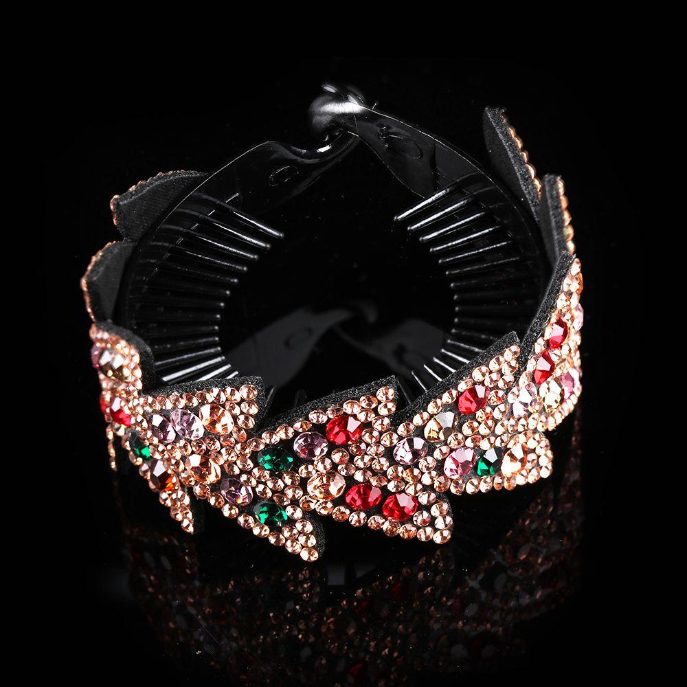 Expanding Bun Maker Bird Nest Twist Clip Rhinestone Hairpins Flowers Hair Clips Crystal Hair Claw