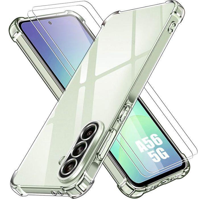Coque de Protection - BOOLING - pour Samsung Galaxy A56 - Anti-Rayure - Antichoc - Transparent - avec 2 Verres Trempés