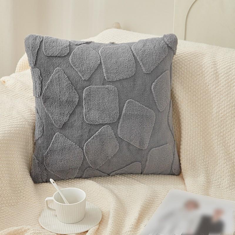 Faux Rabbit Fur Pillow Cover Super Soft Solid Color Cushion Cover Living Room Sofa Bedroom Plush Cushion Home Decoration