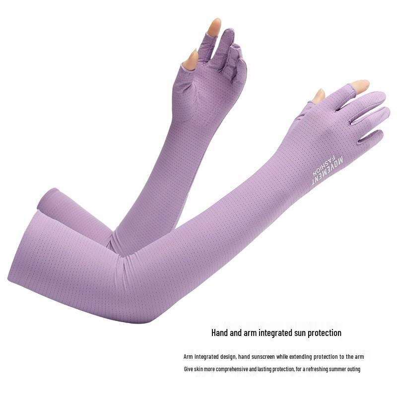 Унисекс Рукава из ледяного шелка для защиты от солнца на весну/лето – Дышащие, конструкция без двух пальцев для вождения и езды