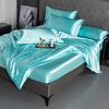 Домашний летний комплект простыней из четырех частей из ледяного шелка, шелковистое двухстороннее прохладное шелковое одеяло, постельное белье