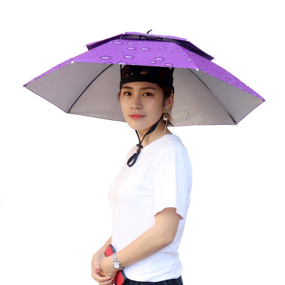 Double-Layer UV Protection Sunscreen Umbrella Caps Outdoor Parasol Fishing Tools