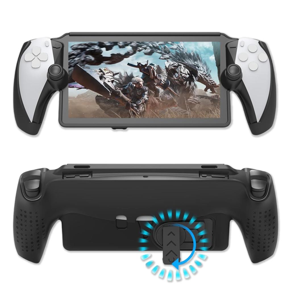 K&SGAMER 2-Way PS Portal/PS5 Remote Player Semi-Hard Cover with Non-Slip Grip and Shock Absorption (Black)
