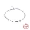 Minimalist Paperclip Chain Bracelet Women Sterling Gold White Plated Geometric Design Lightweight Fashion
