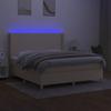 VidaXL Slatted Bed Base with Mattress and LED, Upholstered Bed, Double Bed, Adult Bed for Interior Bedroom, 3138730